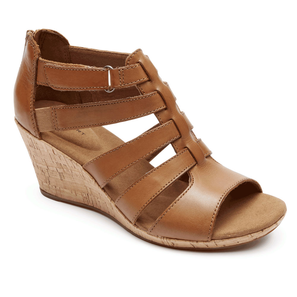 Rockport Singapore Womens Sandals - Briah Gladiator Brown - GV2713659